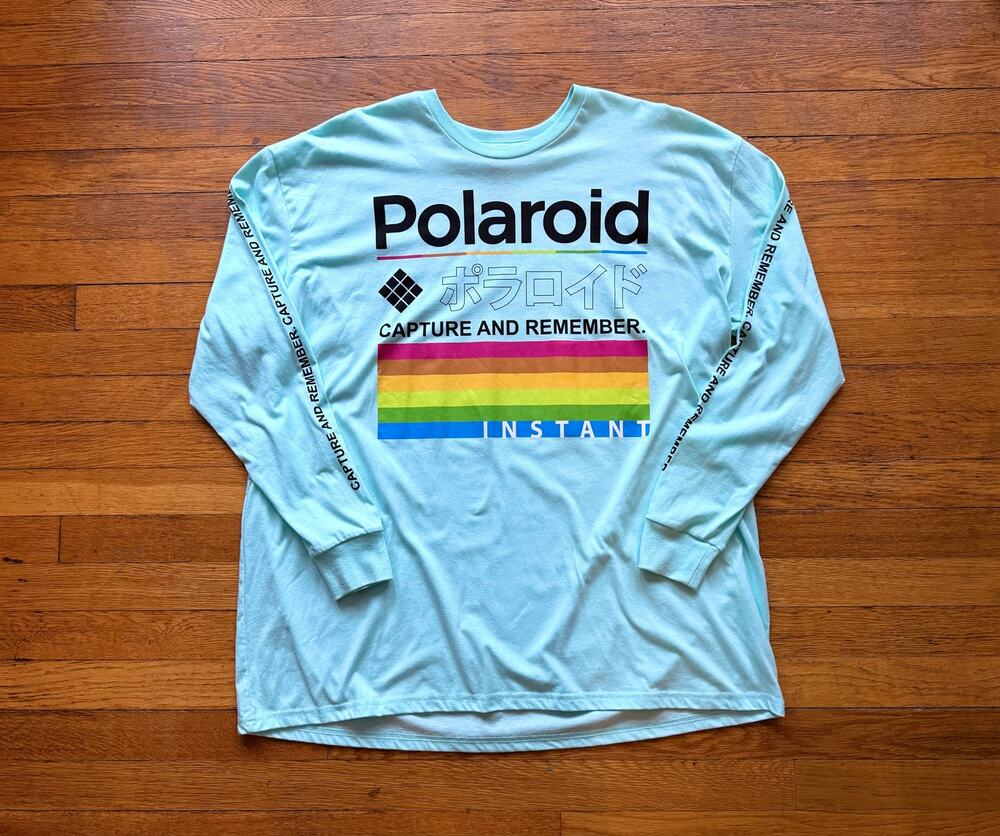 POLAROID Blue Long Sleeve Cotton Shirt Mens sz XXL